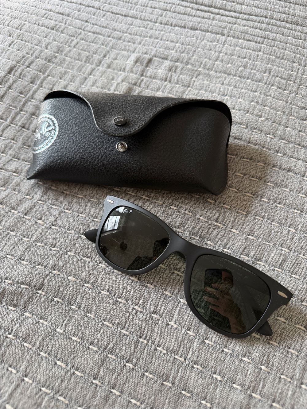 Ray-Ban Matte Black Sunglasses with Dark Lenses